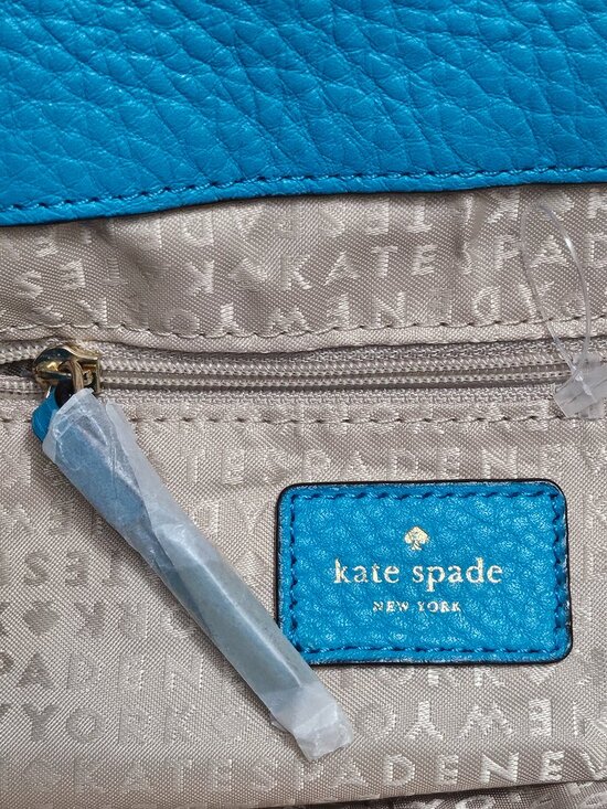 Kate Spade New York Blue Pebbled Leather Tassel Drawstring Backpack WKRU5521 main image 9